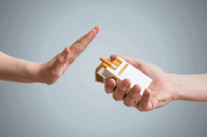 a patient rejecting a cigarette